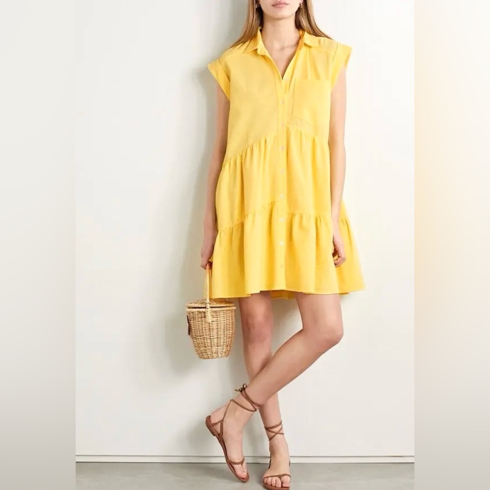 Veronica Beard Harrow Dress in Pale Yellow NEW